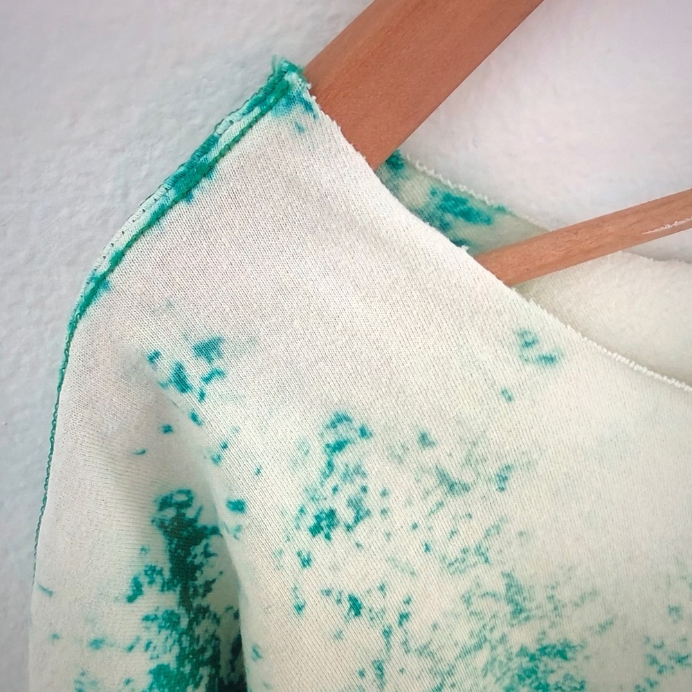 Hanes Teal and Cream Tie-Dye Scoop Neck Tee - Picture 8 of 11